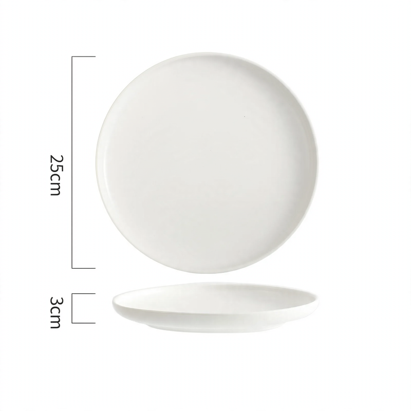 Runder Kunststofftablett, Creme und Schwarz