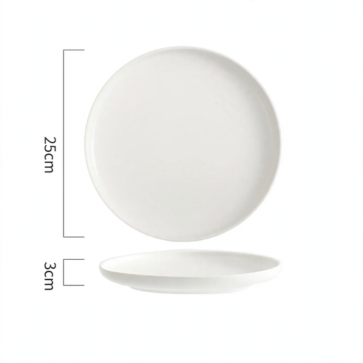 Runder Kunststofftablett, Creme und Schwarz