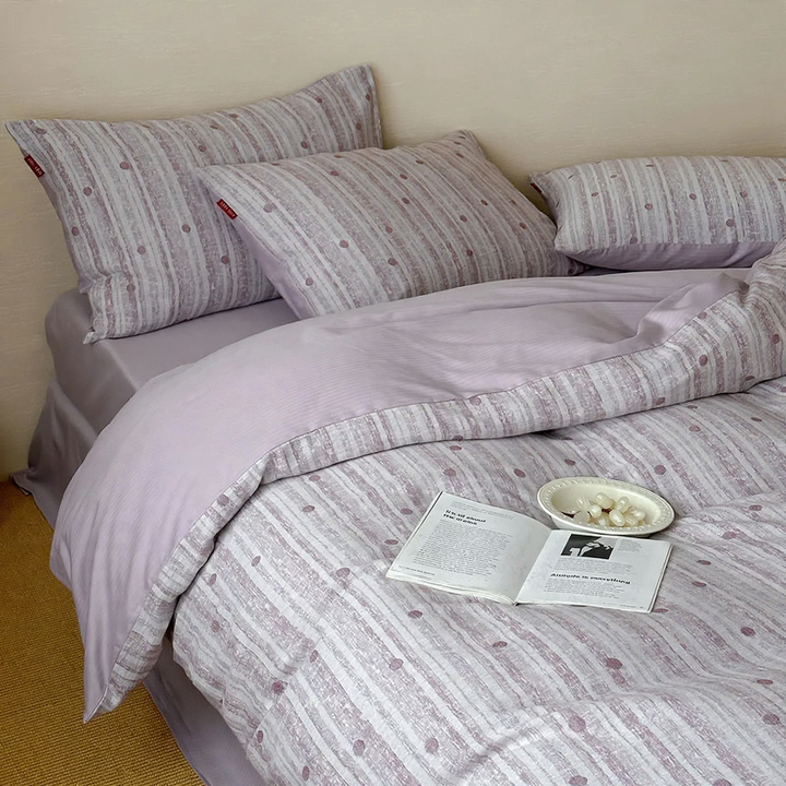 Luxuriöses Baumwoll-Bettwäsche-Set, Jacquard-Webung