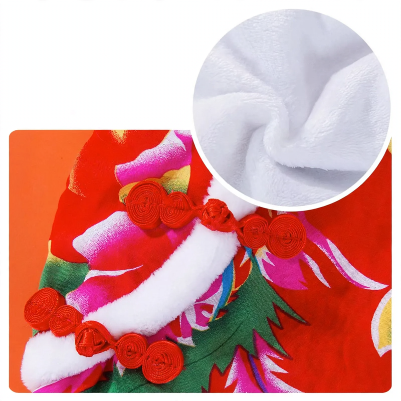 Wattierte Hundemantel mit chinesischem Blumenmuster