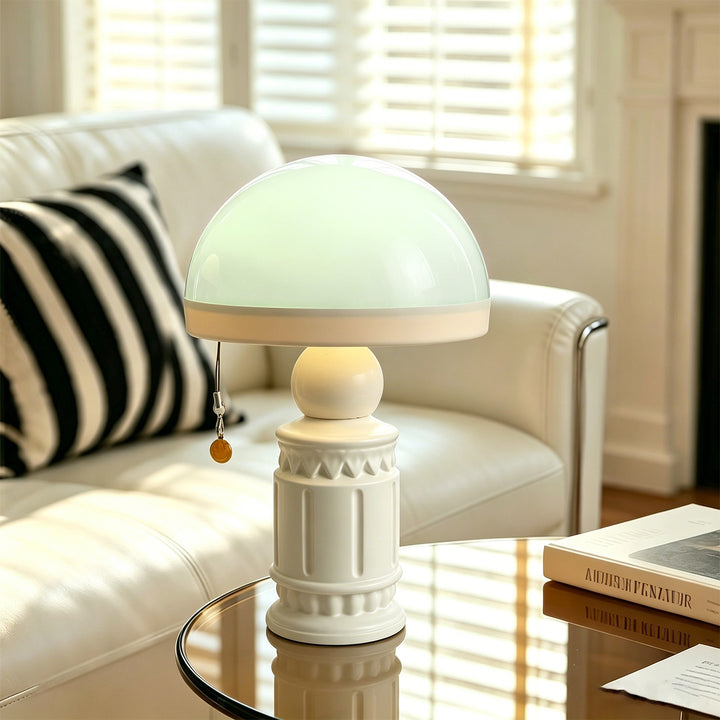 Vintage Säulenlampe mit Reliefmuster