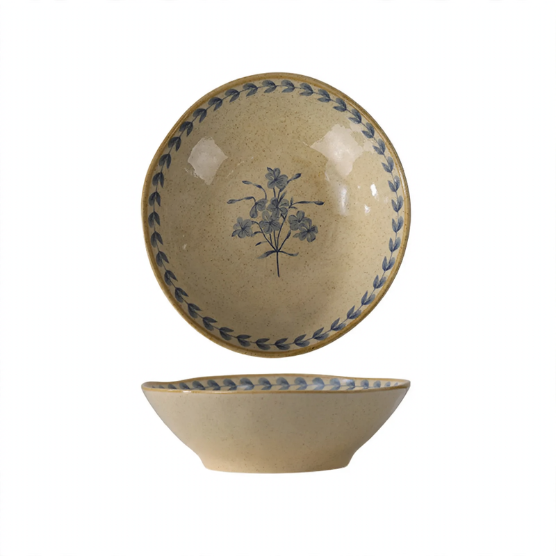 Keramik-Geschirrset, Blumenmuster, Vintage-Stil