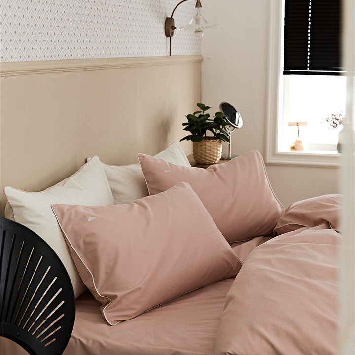Premium Baumwoll-Bettwäsche-Set, angeraut, modern und schlicht