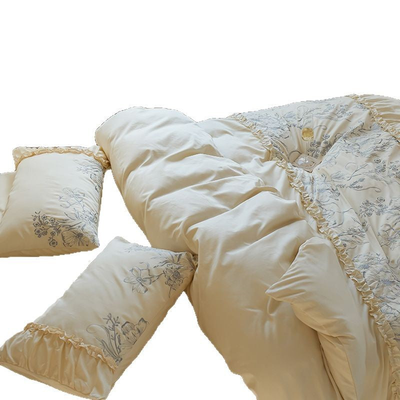 Besticktes Bettwäsche-Set aus Lyocell-Fasern