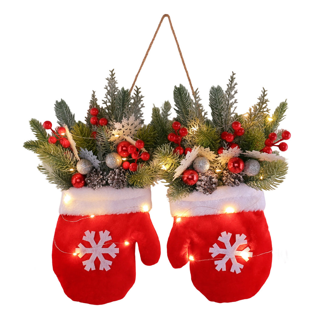 Weihnachtskranz mit Handschuh-Motiv