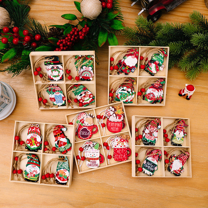 Dekorative Holz-Box mit Weihnachtsmotiven
