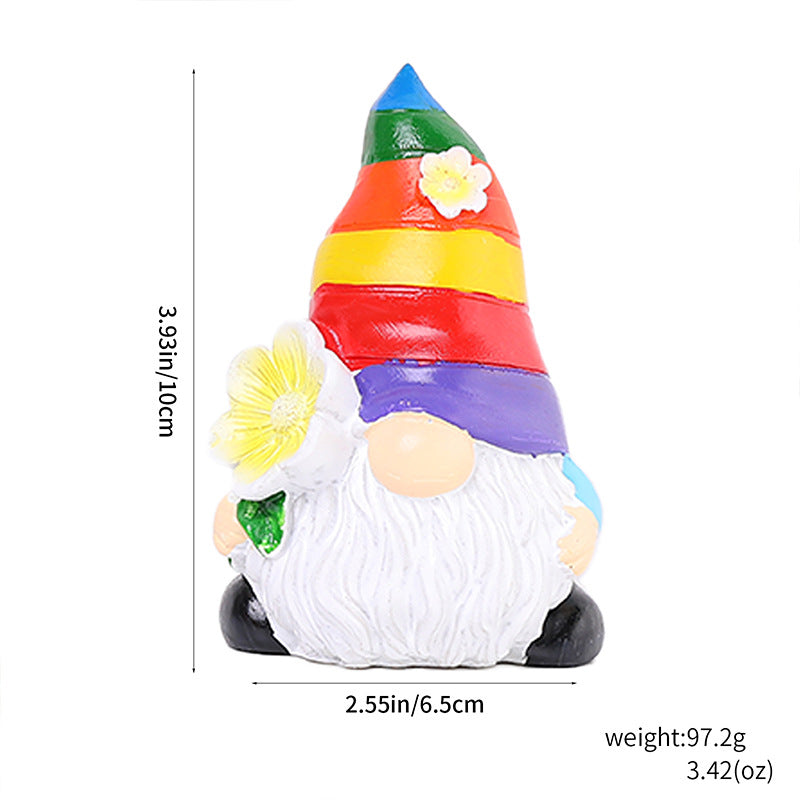 Regenbogen-Wichtel aus Kunstharz
