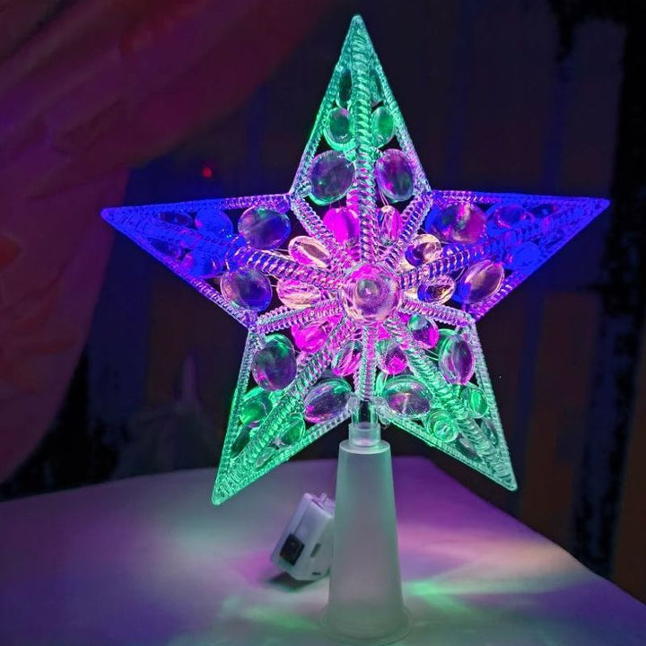 Leuchtende Weihnachtsbaum-Spitze mit Lichtmodi