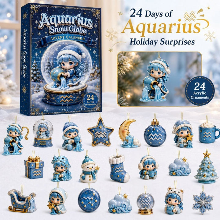 Aquarius Sternzeichen-Adventskalender mit Acryl-Anhängern