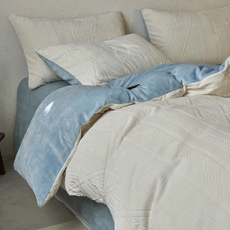 Fleece-Bettwäsche-Set, 4-teilig, Winter