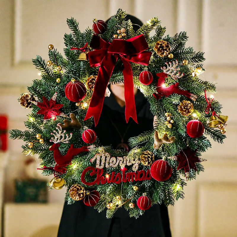 Weihnachtskranz für Tür und Wand, PVC, 40 cm oder 50 cm