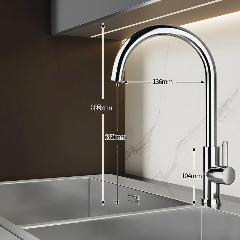 Edelstahl-Wasserhahn für Küche, Misch- oder Kaltwasser