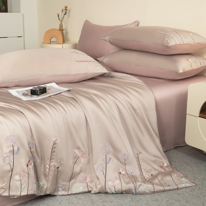 Lyocell-Bettwäsche-Set, 4-teilig, bestickt