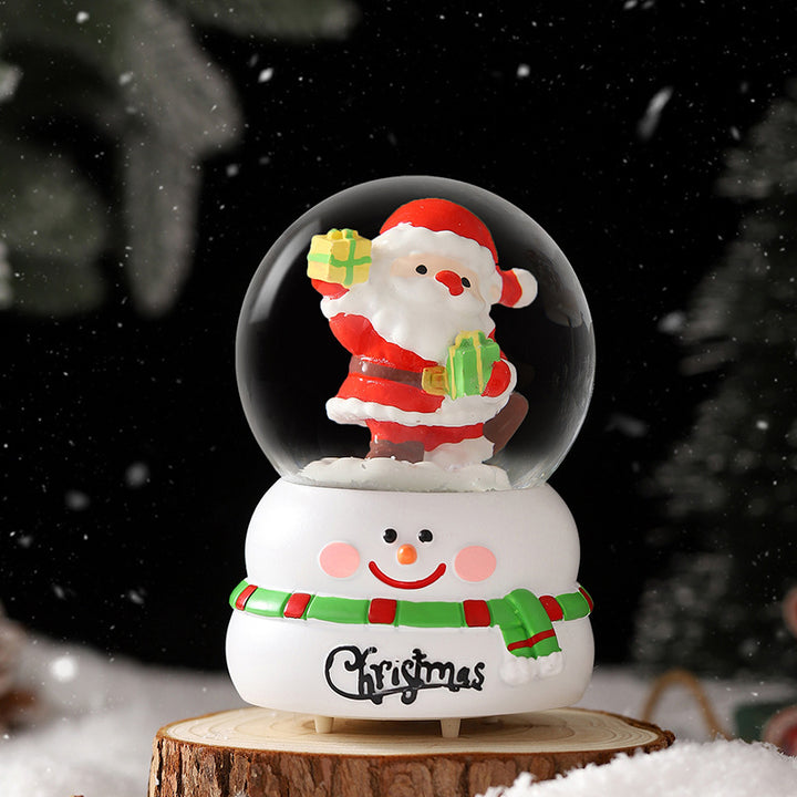 Kleine weihnachtliche Schneekugel mit Licht