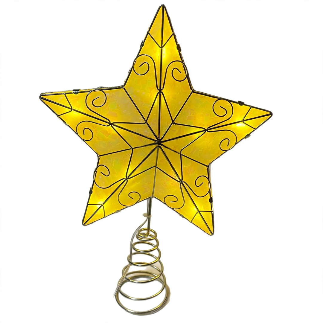 3D-Weihnachtsbaumspitze, Stern-Design, Metall