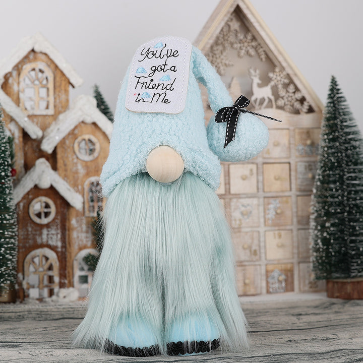 Dekorative Wichtel-Figur, blaues Design