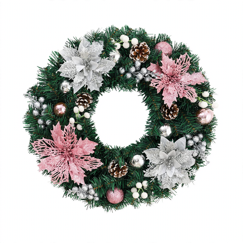 Weihnachtskranz aus PVC mit Tannenzapfen