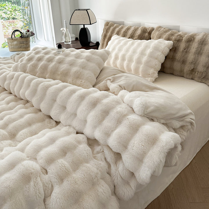 Milchfaser-Fleece Bettwäsche-Set, modern und warm