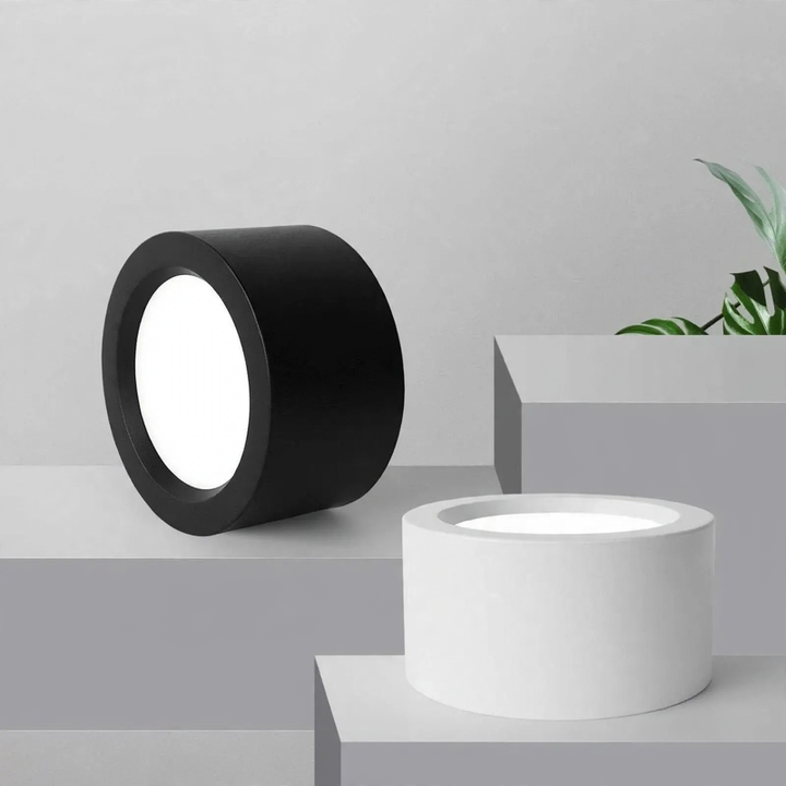 LED-Aufbauleuchte rund, Edelstahl