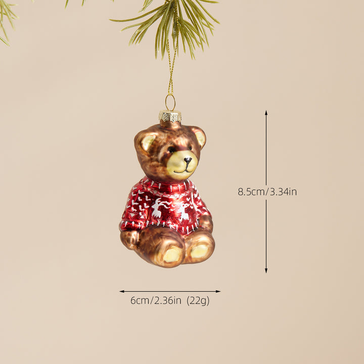 Weihnachtsbaum-Anhänger aus Glas, handbemalt, verschiedene Motive