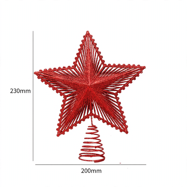 Weihnachtsbaum-Spitzenstern, 20 cm, mit Glitzer-Design