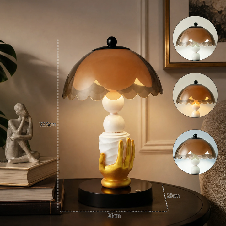 Vergoldete Hand-Tischlampe aus ABS