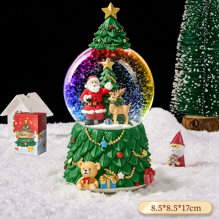 Weihnachtliche Schneekugel mit Spieluhr und Kutschen-Design
