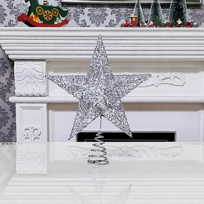 Weihnachtsbaum-Stern aus Metall, mit Glitzer