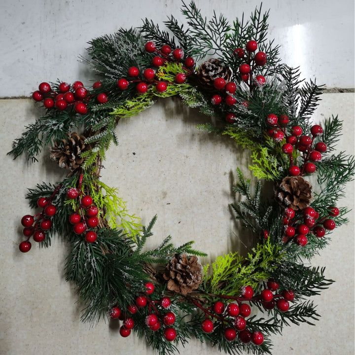 Weihnachtskranz mit Beleuchtung für festliche Dekoration
