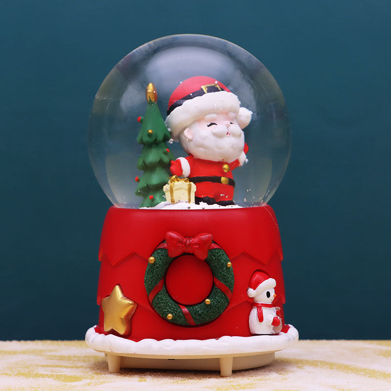 Weihnachtliche Schneekugel mit Musik und Licht