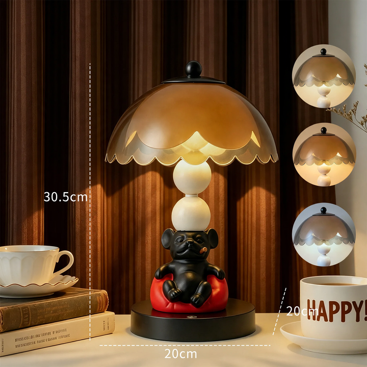 Französische Bulldogge Tischlampe, Cartoon-Design