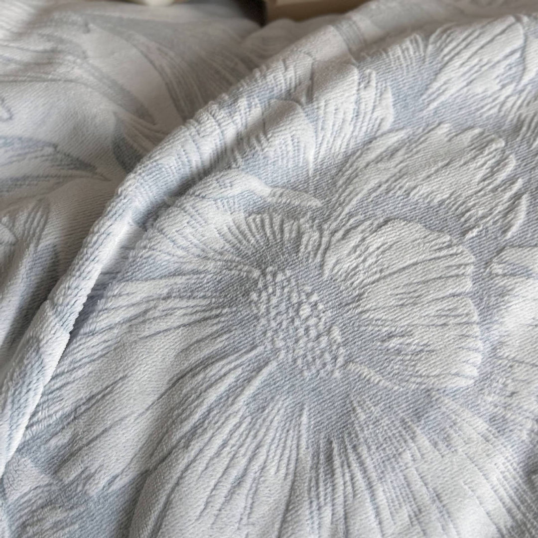 Milchfaser-Fleece Bettwäsche-Set, winterwarm, floral