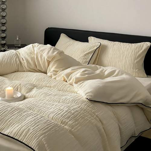 Milchfaser-Fleece Bettwäsche-Set, strukturiert