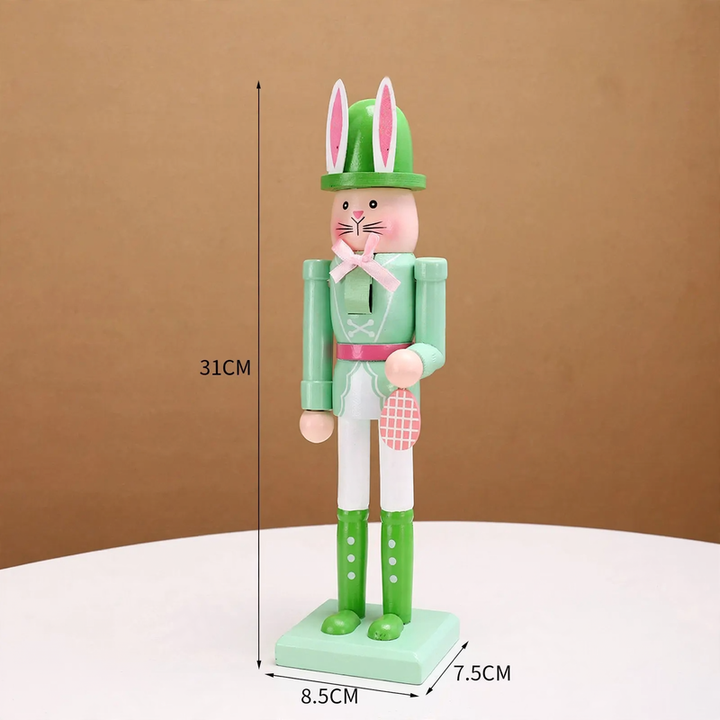 Dekorative Holz-Nussknacker-Figur mit Hasenohren