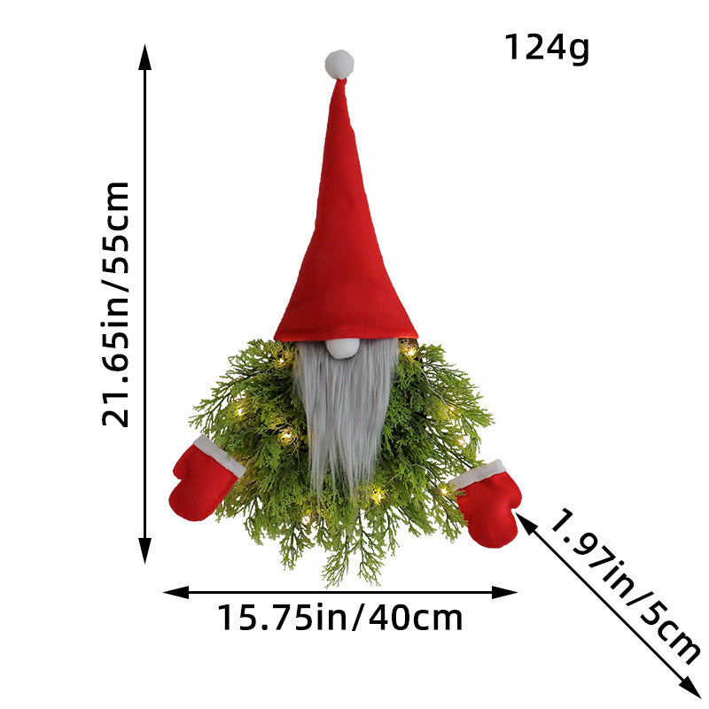 Kreativer Weihnachtskranz mit Wichtel-Motiv und Beleuchtung