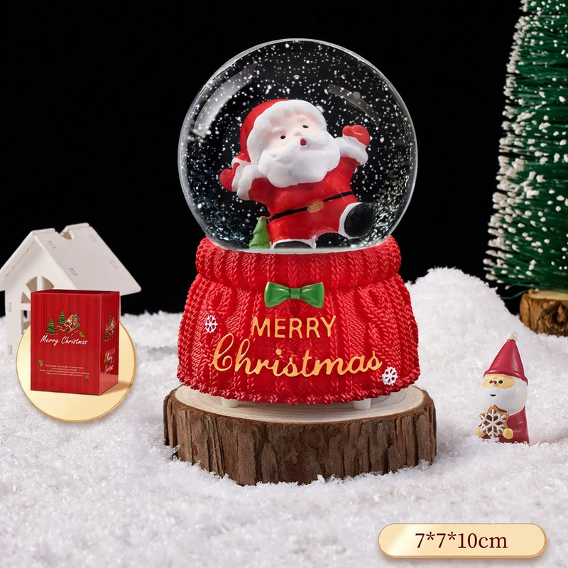 Weihnachtliche Schneekugel mit Spieluhr und Kutschen-Design