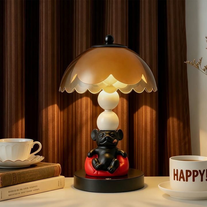 Französische Bulldogge Tischlampe, Cartoon-Design
