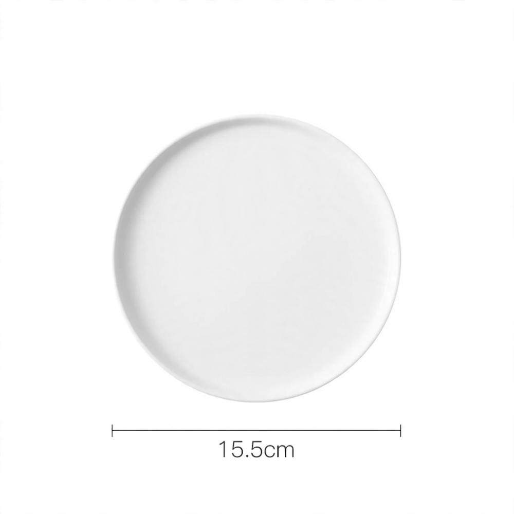 Runder Kunststofftablett, Creme und Schwarz
