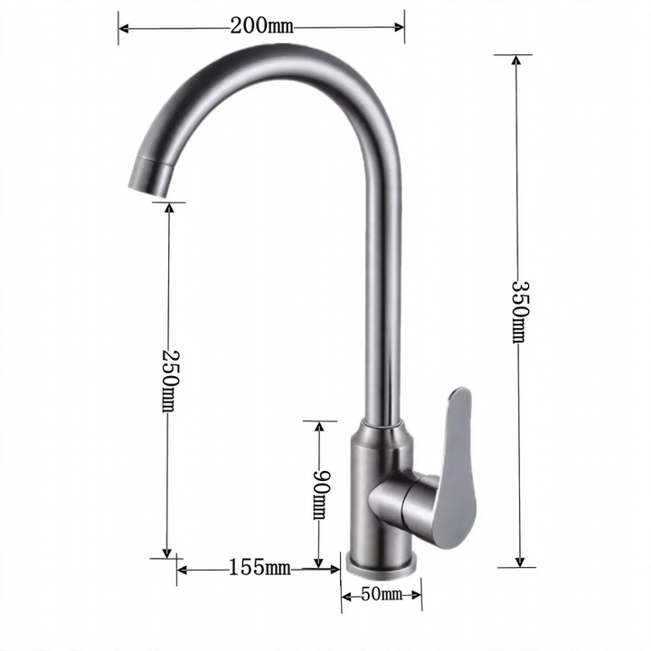 Edelstahl-Wasserhahn für Küche, Misch- oder Kaltwasser