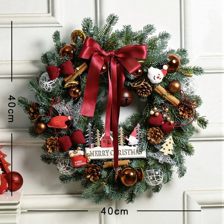 Weihnachtskranz für Tür und Wand, PVC, 40 cm oder 50 cm