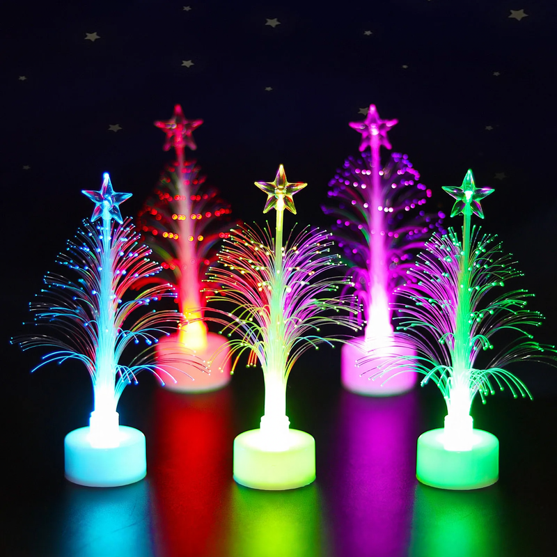 LED-Glasfaser-Weihnachtsbaum, leuchtende Tischdekoration