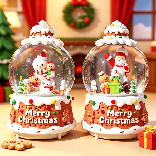 Weihnachtliche Schneekugel mit Musik, Licht und Schneefall