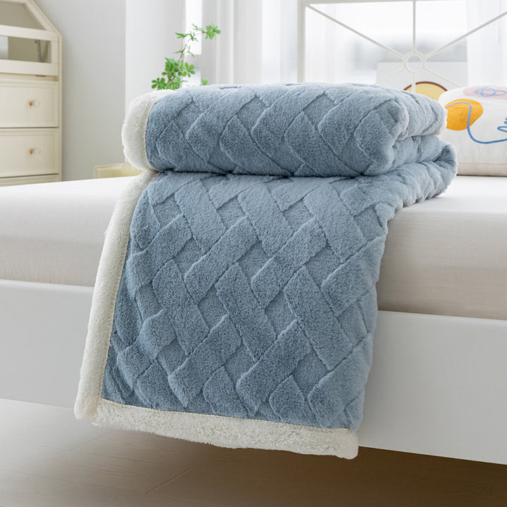 Weiche Korallenfleece-Decke, doppellagig, für Sofa und Zuhause
