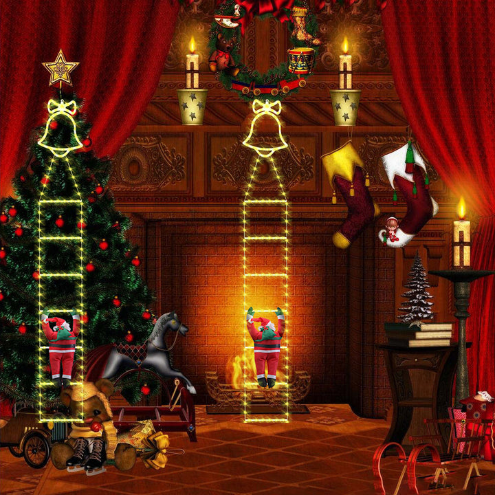 LED-Weihnachts-Leiter-Lichterkette mit Weihnachtsmann