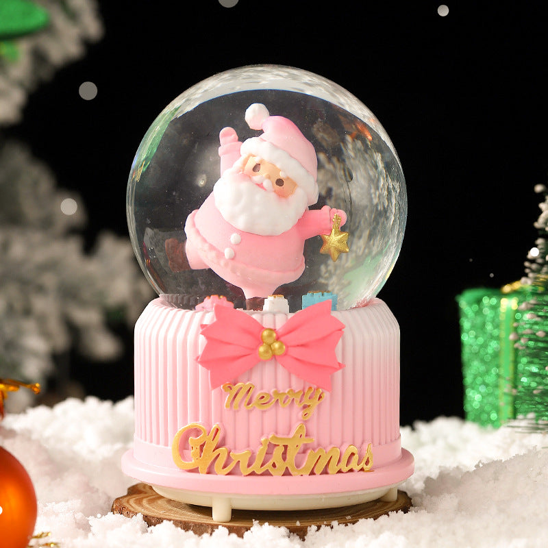 Weihnachtliche Schneekugel mit Musik und Licht
