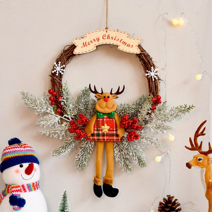 Weihnachtskranz mit Natur-Elementen, europäischer Stil