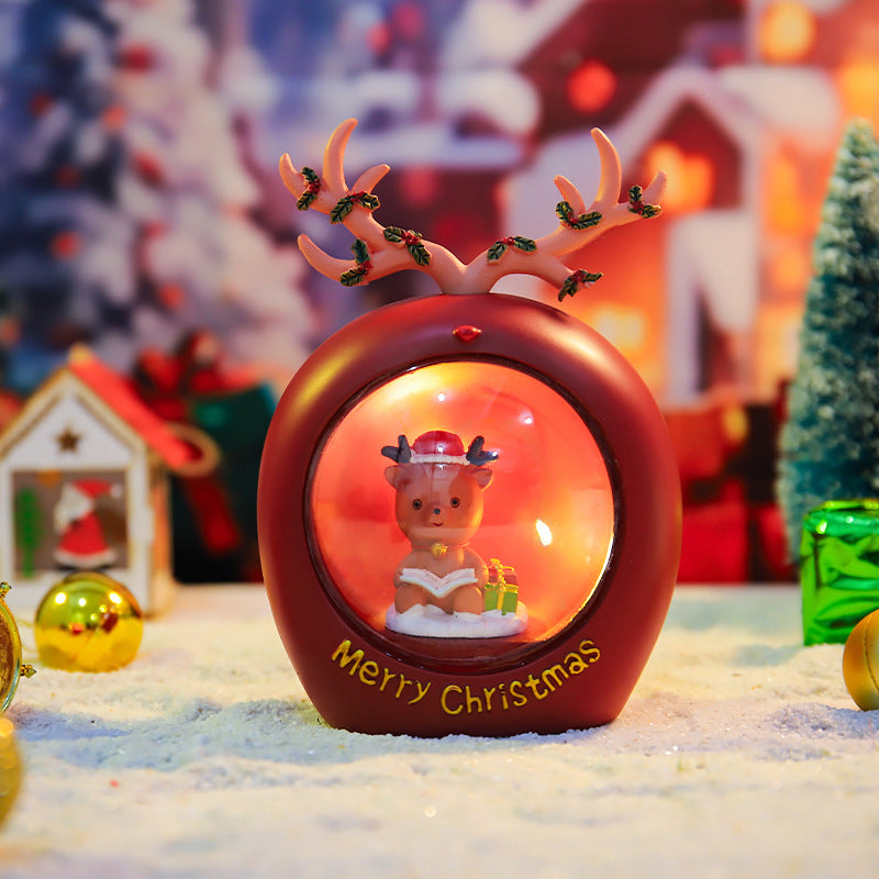 Weihnachtliches Glaskugel-Nachtlicht mit Sternenlicht