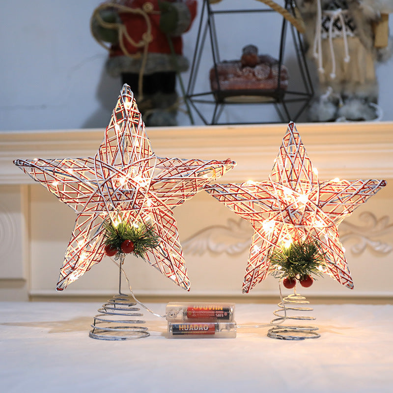 Beleuchteter Weihnachtsbaum-Stern aus Eisen