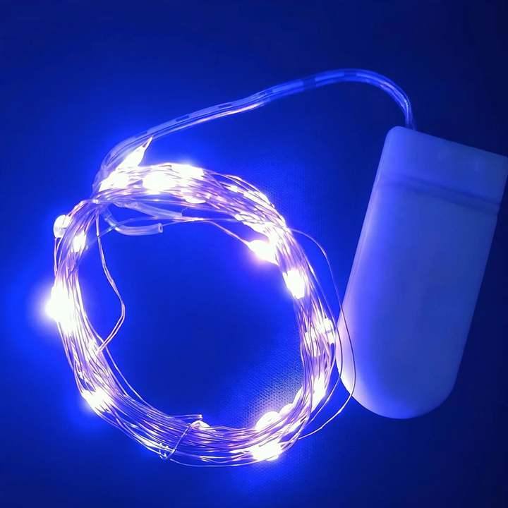 LED-Kupferdraht-Lichterkette mit Knopfzellenbetrieb
