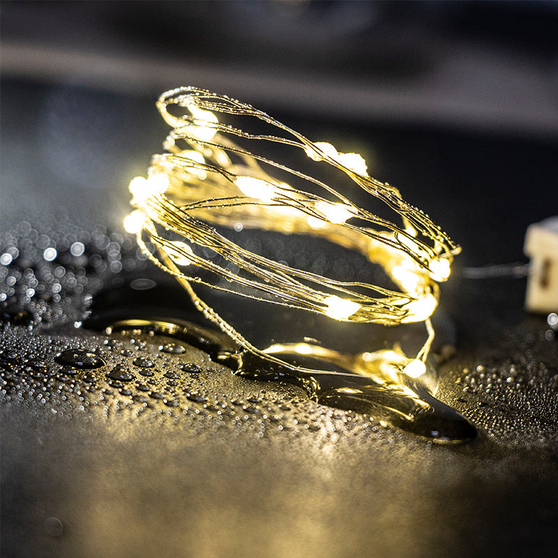LED-Kupferdraht-Lichterkette mit Knopfzellenbetrieb